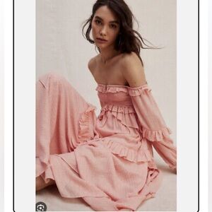 Spell & The Gypsy Free People Clementine Bustier cream off shoulder dress XS